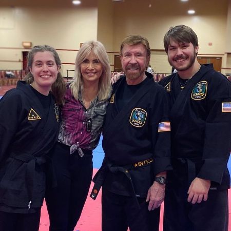 Danilee Kelly Norris and her family took a picture in her father's dojo.